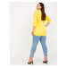 Yellow long blouse of larger size with pocket