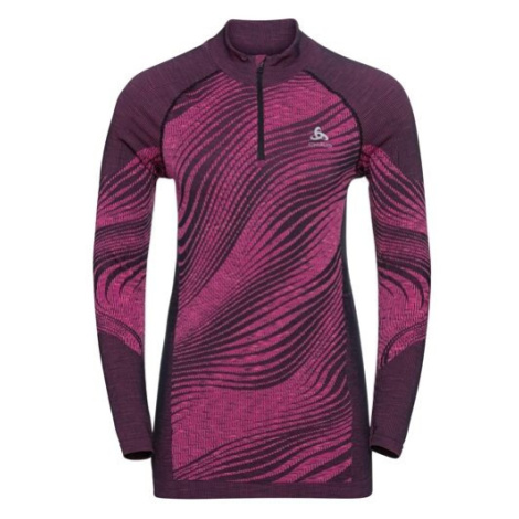 Odlo BL TOP HALF ZIP BLACKCOMB ECO W Dámske funkčné tričko, ružová, veľkosť