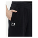 Under Armour Teplákové nohavice Ua Rival Terry Crop Wide Leg 1382737-001 Čierna Loose Fit