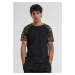 Raglan contrasting blk/woodcamo t-shirt