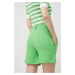 Šortky Tommy Hilfiger dámske, zelená farba, jednofarebné, vysoký pás, WW0WW38348