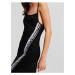 Čierne dámske midišaty KARL LAGERFELD Logo Tape Jersey Dress