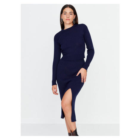Dark blue sweater set skirt and top with long sleeves Trendyol - Women