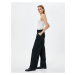 Koton Wide Leg Trousers High Waist Pocket Detailed