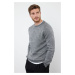 Trendyol Gray FL Slim Crew Neck Geometric Knitwear Sweater