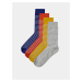 Sada štyroch párov pruhovaných ponožiek v horčicovej a šedej farbe Jack & Jones Multi