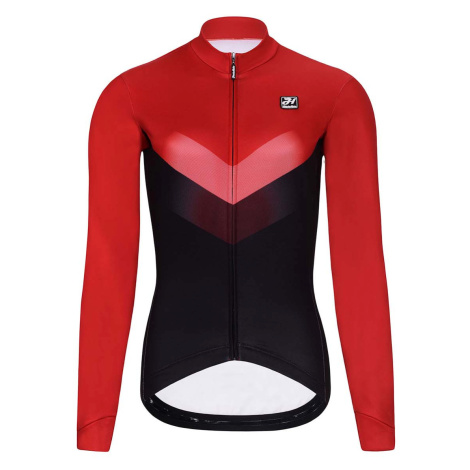 HOLOKOLO Cyklistický dres s dlhým rukávom zimný - ARROW LADY WINTER - červená/čierna