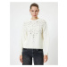 Koton Crew Neck Knitwear Sweater Stone Detailed Long Sleeve