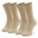 Calvin Klein Súprava 2 párov vysokých dámskych ponožiek 701218937 Béžová