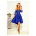 Modré šaty s čipkovými rukávmi FRANCESCA 210-12