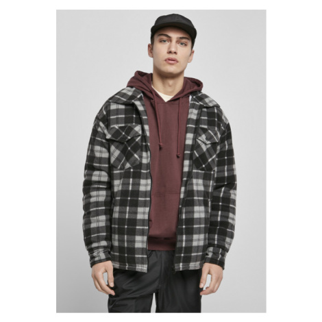 Urban Classics Plaid Teddy Lined Shirt Jacket black/white