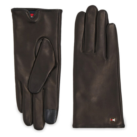Tommy Hilfiger Dámske rukavice Essential Flag Leather Gloves AW0AW15360 Čierna
