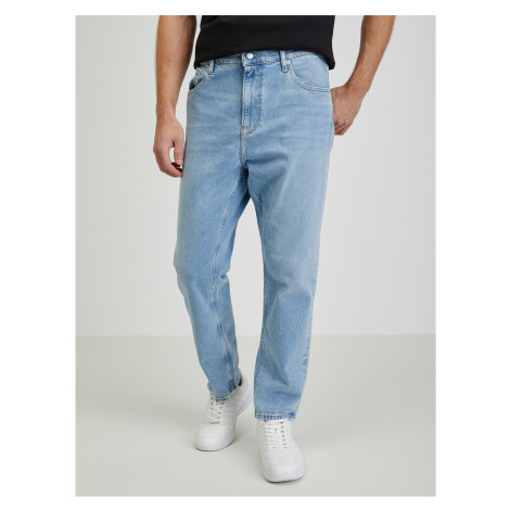 Straight fit pre mužov Calvin Klein Jeans - svetlomodrá