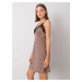 Black-beige dress with patterns by Elessa RUE PARIS