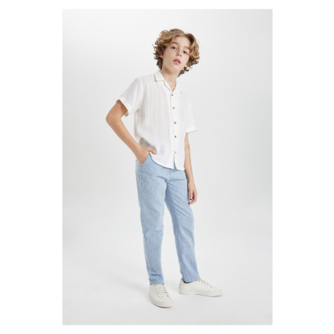 DEFACTO Boy's Standard Leg Linen Blended Trousers