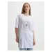 Biele dámske predĺžené oversize tričko Noisy May Zodiac