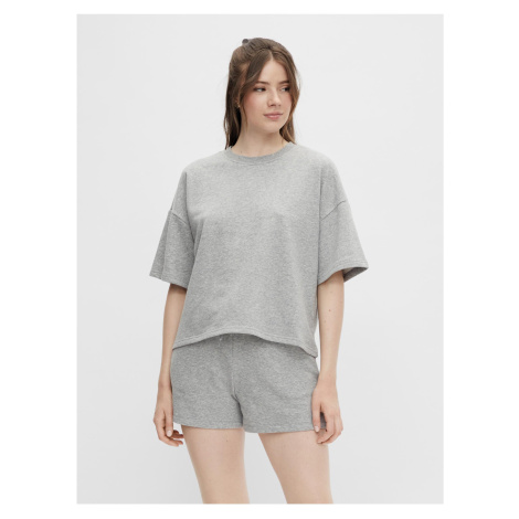 Women's Grey Heather Basic T-Shirt Pieces Chilli - Women