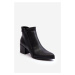 Black Cidi leather ankle boots with low heels