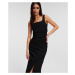 Šaty Karl Lagerfeld Gathered Stretch Dress Black