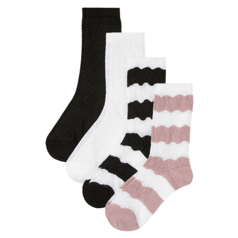 Ponožky s pleteným vzorom s bio bavlnou (4 ks) bonprix