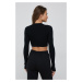 Tričko s dlhým rukávom Calvin Klein Jeans dámska, čierna farba, jednofarebná