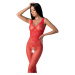 Passion BS098 red - Bodystocking Farba: Červená