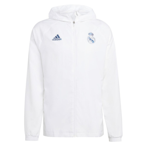 Real Madrid pánska bunda s kapucňou Windbreak white Adidas