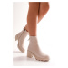 Shoeberry Women's Marlo Beige Skin Boots, Beige Skin