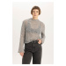 DEFACTO Relax Fit Half Turtleneck Lace Sweater