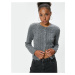 Koton Hair Knit Textured Buttoned Crew Neck Knitwear Cardigan