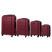 VÍNOVÁ SADA 4 ŠKRUPINOVÝCH KUFROV GAN01, LUGGAGE 4 SETS (L,M,S,XS) WINGS, MAROON