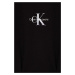 Dievčenské bavlnené šaty Calvin Klein Jeans čierna farba, mini, rovný strih