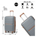 KONO travel set kufrov polypropylén PP - 36L, 60L, 92L - sivo-hnedá