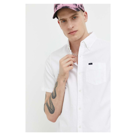 Bavlnená košeľa Superdry pánska, biela farba, regular, s golierom button-down
