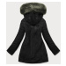 Kaki-čierna teplá dámska obojstranná zimná bunda (W610)