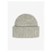 Tommy Hilfiger Light grey women's ribbed hat with alpaca wool Tomm - Women