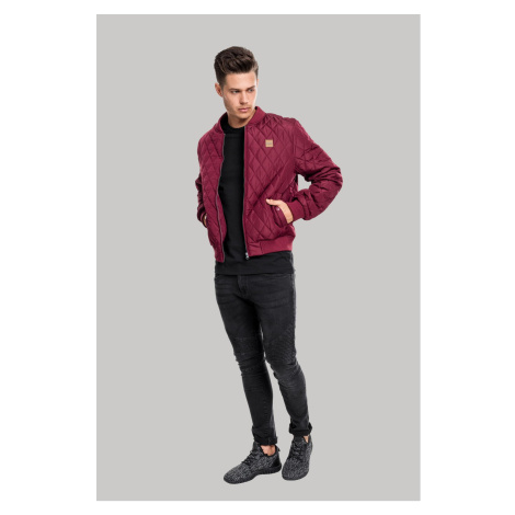 Diamond Quilt Nylon Jacket Burgundy Urban Classics