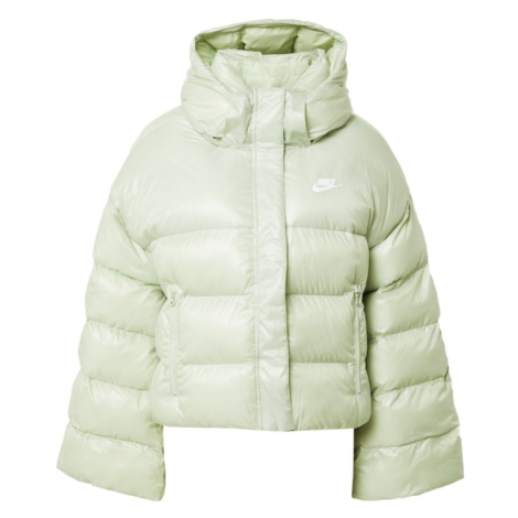 Nike Sportswear Zimná bunda  svetlozelená / biela