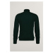 ROLÁK GANT COTTON CABLE TURTLE NECK TARTAN GREEN