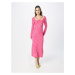 Warehouse Pletené šaty  ružová / púdrová