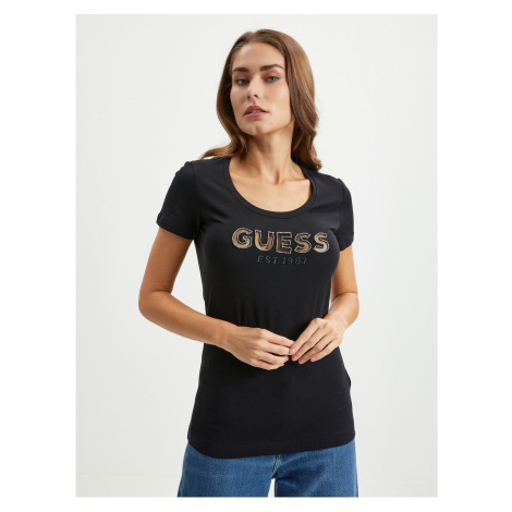 Čierne dámske tričko Guess