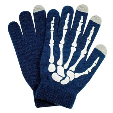 Semiline Unisex's Smartphone Gloves 0178-0 White/Navy Blue