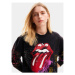 Desigual Mikina The Rolling Stones 24SWSK39 Čierna Regular Fit