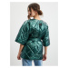 Petrolejová dámska prešívaná lesklá bunda so zaväzovaním Simpo Cloud