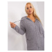 Sivý dlhší sveter na zips s vreckami PM-SW-PM-3733.17-grey