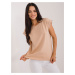 Brown T-shirt with round neckline BASIC FEEL GOOD