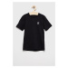 Detské bavlnené tričko adidas Originals čierna farba, jednofarebný