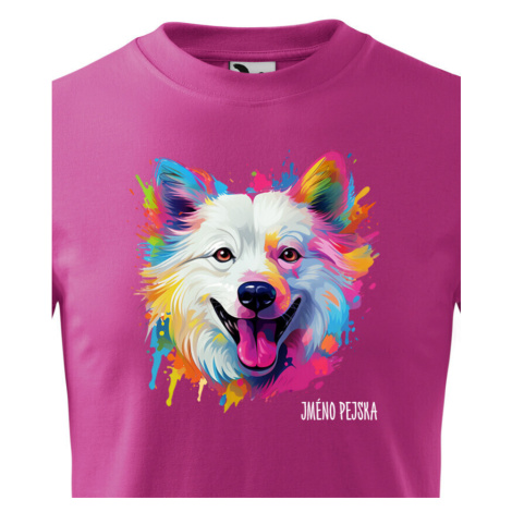 Detské tričko s potlačou plemena  Americký eskimácky pes s voliteľným menom