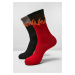 Long Flame Socks 2-Pack Red/Black