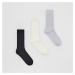 Reserved - Súprava 3 párov ponožiek - Čierna